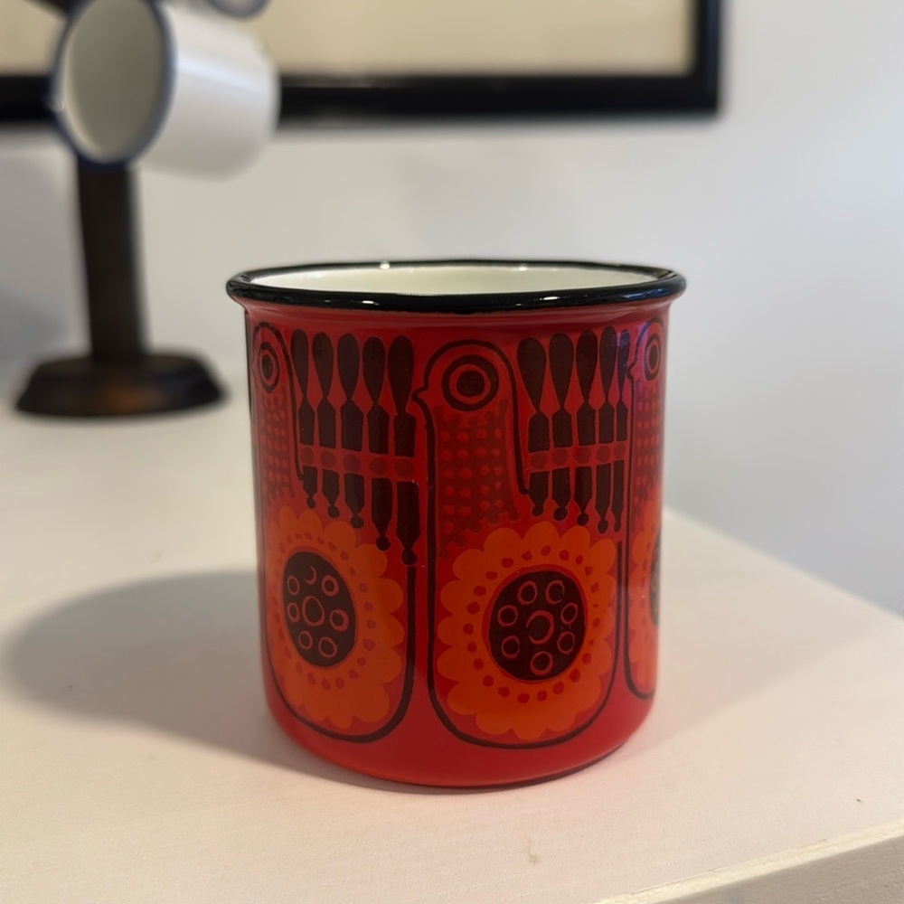 Finel Retired Lintu Bird Enamel Cup by Kaj Franck - Picture 3 of 10